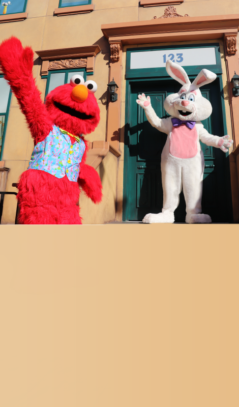 Elmo and Bunny.