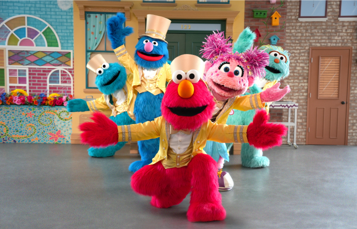 Elmo and Cast for welcome to the party.