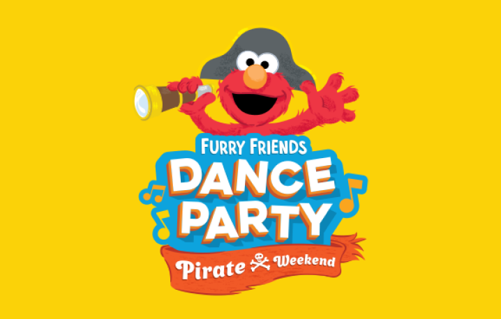 Pirate dance party logo.