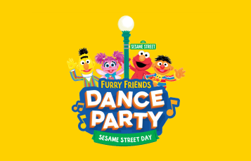 Sesame Street Dance party logo.