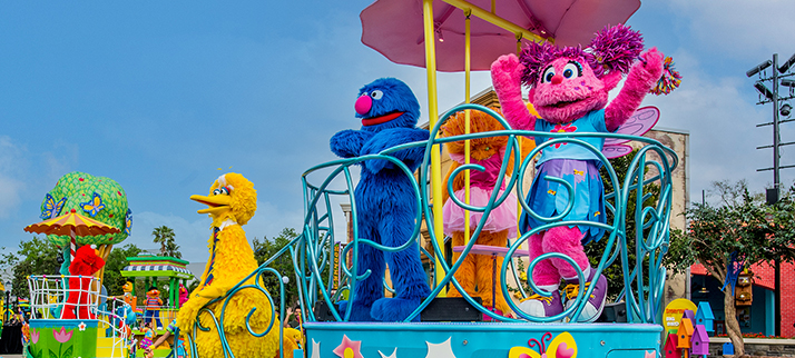 Parade with Sesame characters