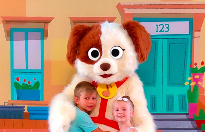 Tango with kids for his meet and greet.