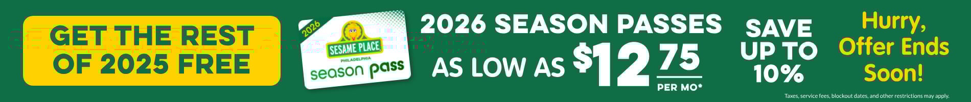 2026 Season Passes Save up to 10%
