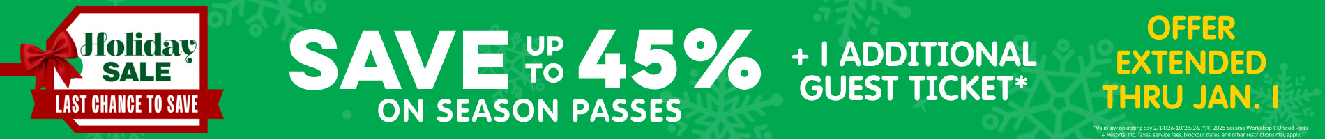 Save up to 45% on Season Passes