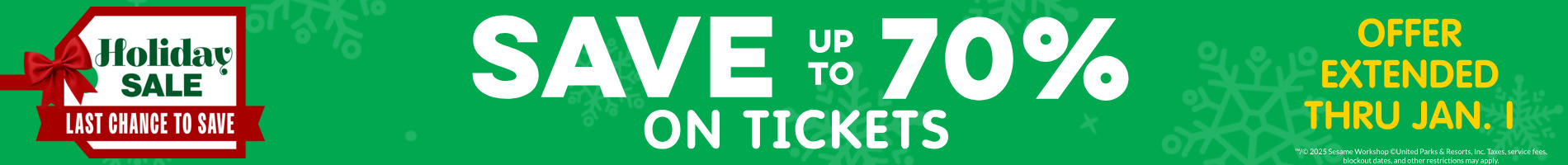 Save up to 70% on Tickets