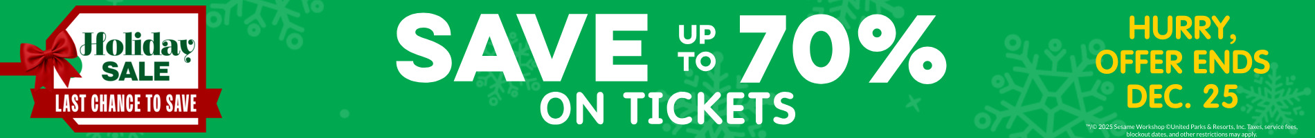 Save up to 70% on Tickets