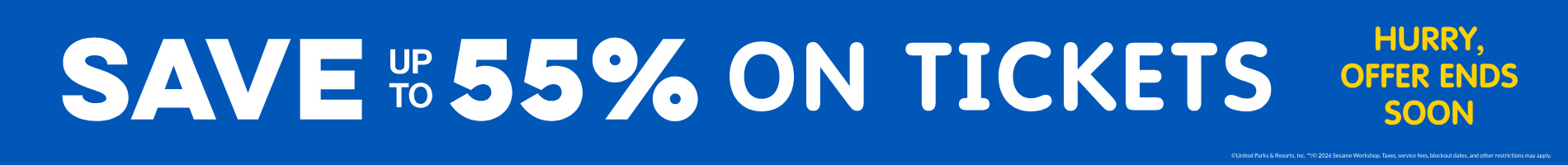 Save up to 55% on Ticket