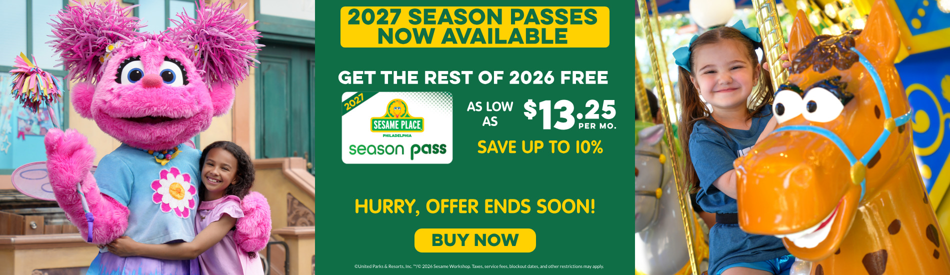 2027 Season Passes Get The Rest of 2026 FREE