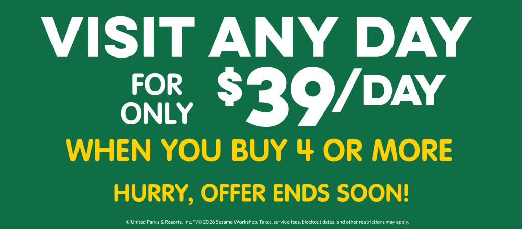 Visit Any Day For Only $39/Day When You Buy Four Or More