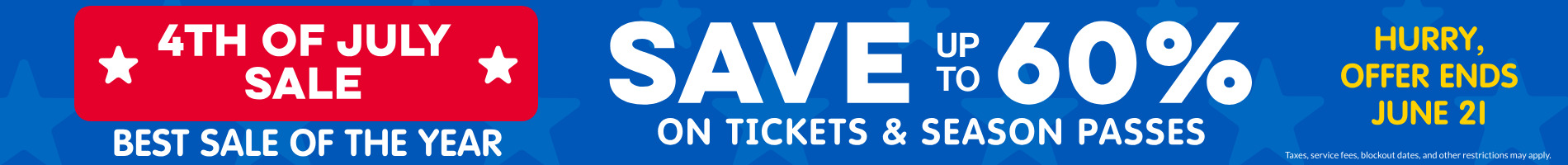 Save up to 60% on Tickets & Season Passes