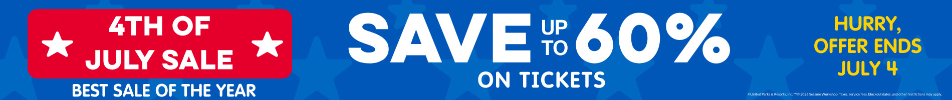Save up to 60% on Tickets
