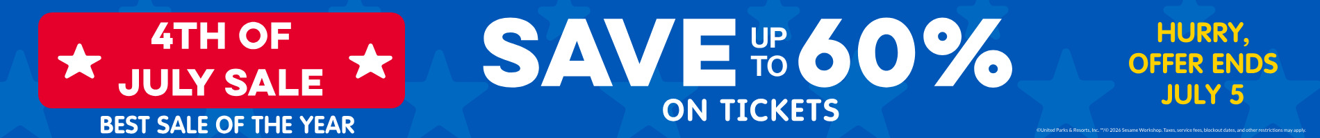 Save up to 60% on Tickets