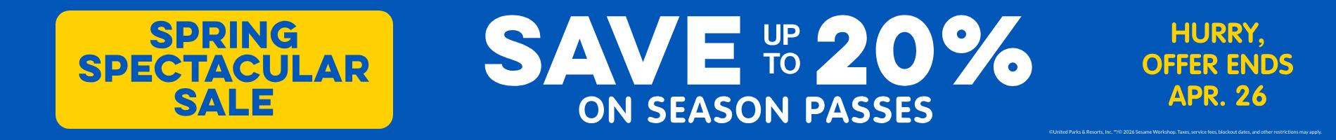 Save up to 20% on Season Passes