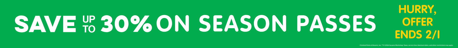 Save up to 30% on Season Passes