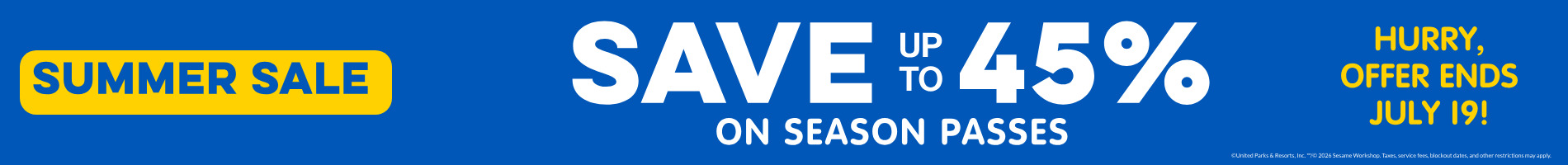 Save up to 45% on season passes