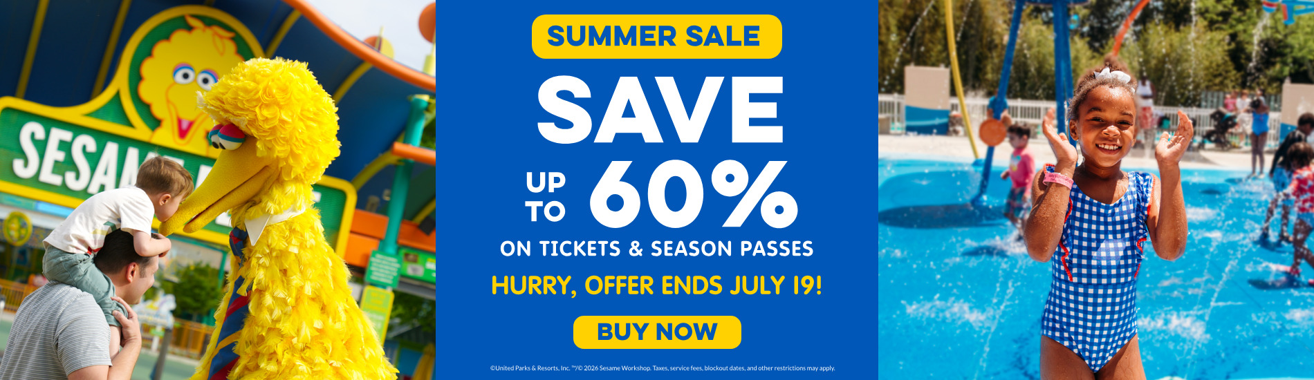 Save up to 60% on tickets & season passes