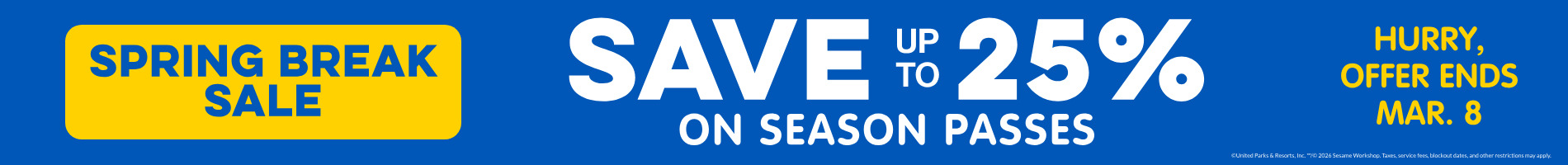 Save up to 25% on Season Passes
