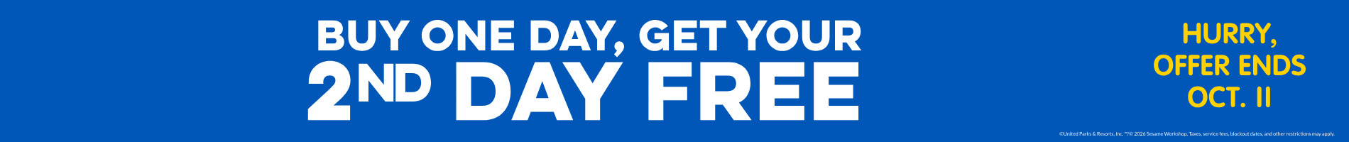 Buy One Day, Get Your 2nd Day Free