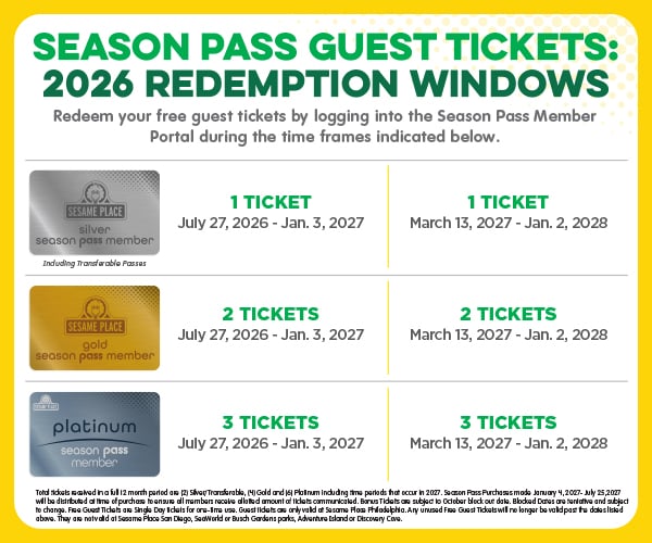2027 Guest Ticket Redemption Windows
