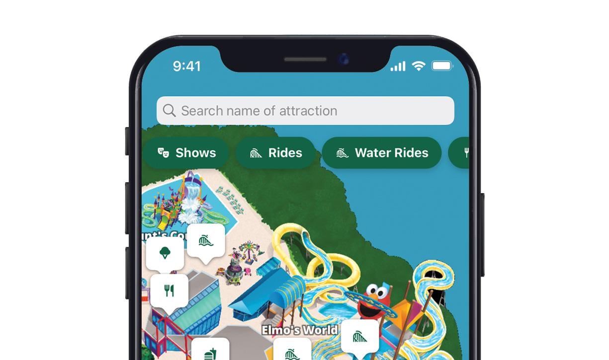 Sesame Place mobile app map