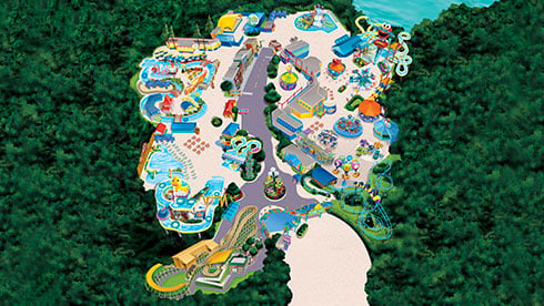 Theme park map for Sesame Place