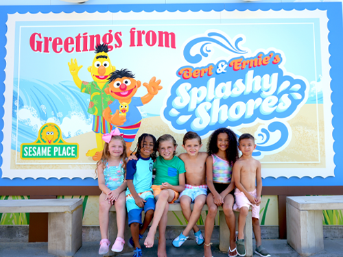 Sesame Place Philadelphia Water Ride Bert and Ernies Splashy Shores Postcard
