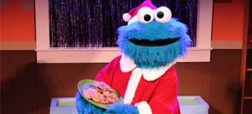 Cookie Decorating with Santa Cookie Monster