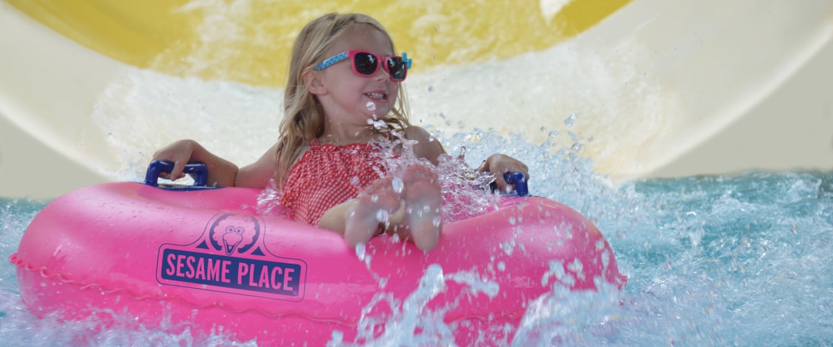 Child on an inner tube