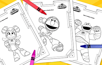 Mecha Builders Coloring Sheets