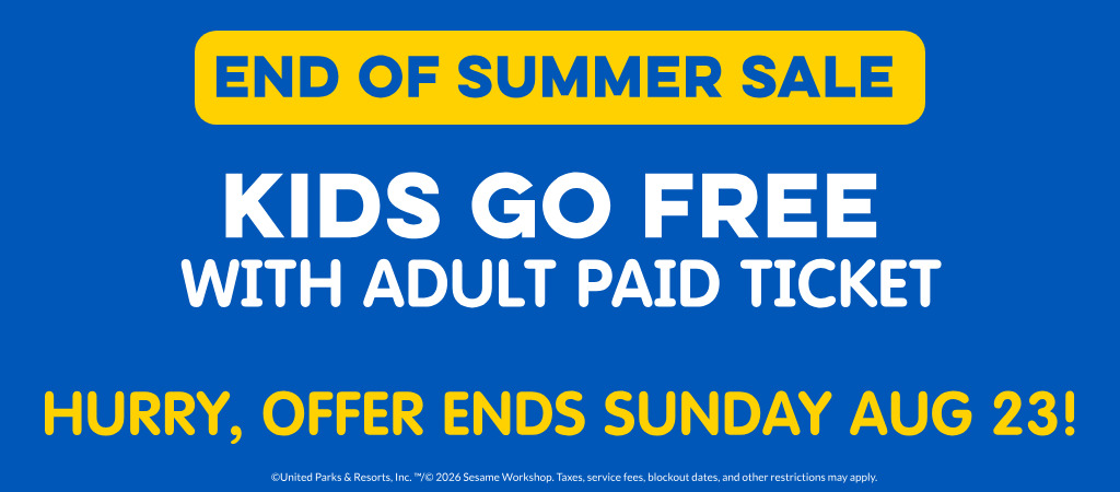 Sesame Place San Diego - End of Summer Sale: Kids Go FREE with Adult Paid Ticket