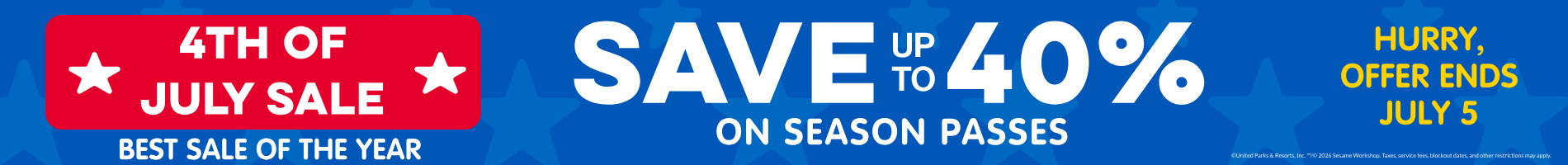 Sesame Place San Diego 4th of July Sale