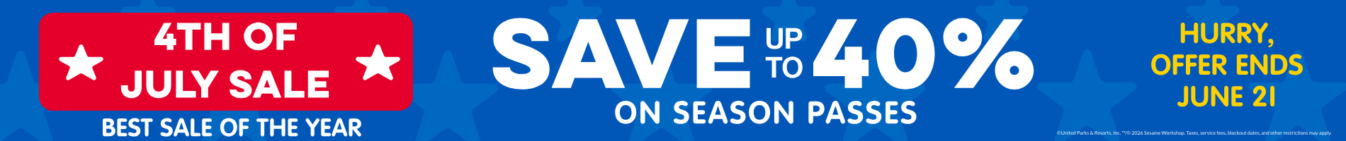 Sesame Place San Diego 4th of July Sale