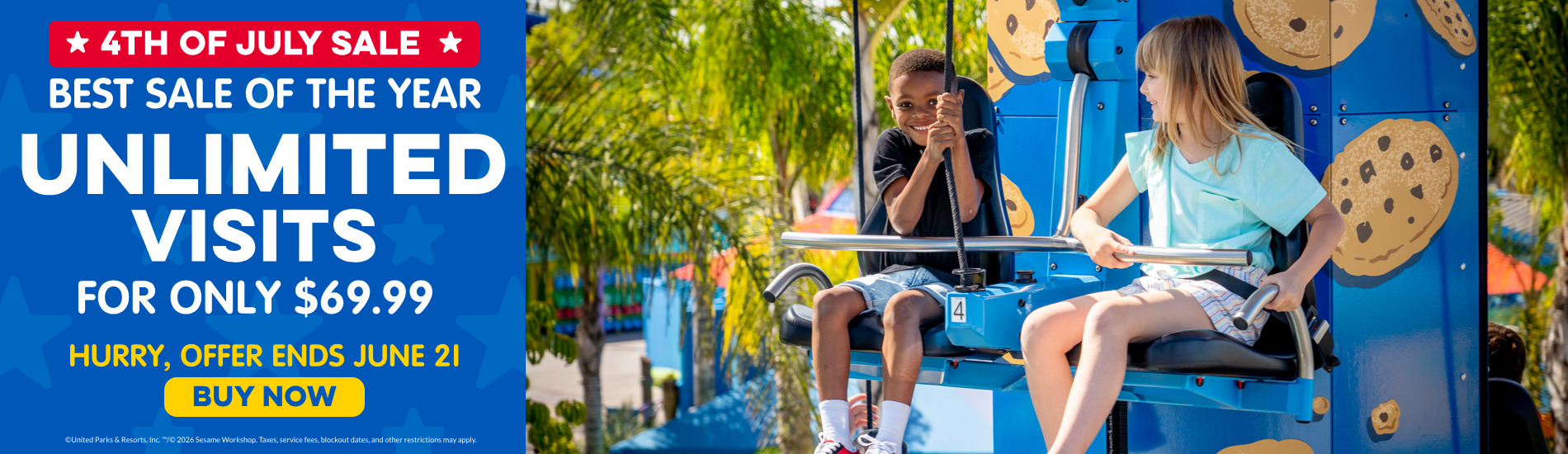 Sesame Place San Diego 4th of July Sale