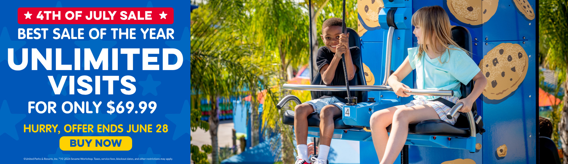 Sesame Place San Diego 4th of July Sale