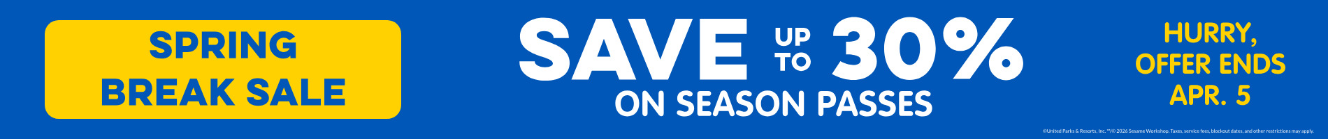 Save up to 30% on Season Passes