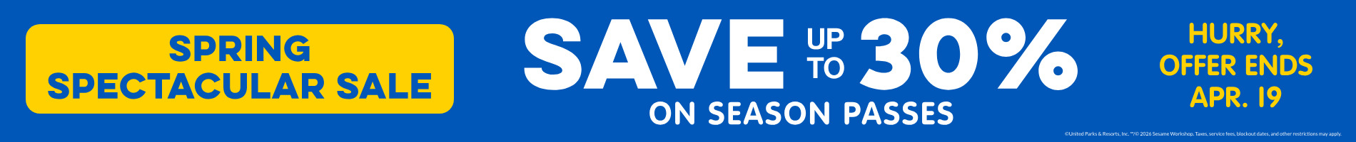 Save up to 30% on Season Passes