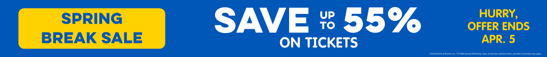 Save up to 55% on Tickets