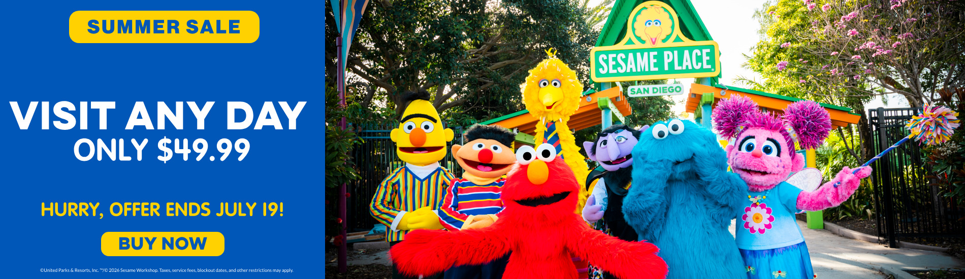 Sesame Place San Diego Summer Sale