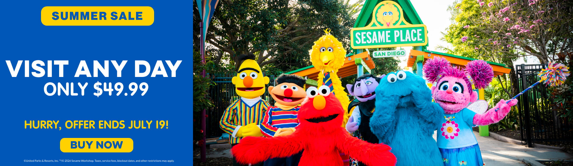 Sesame Place San Diego Summer Sale