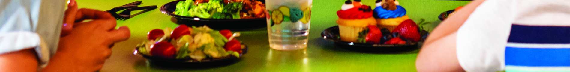 Plates of food on a table