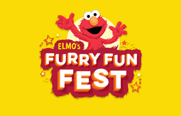 Furry fun fest logo with elmo on it.