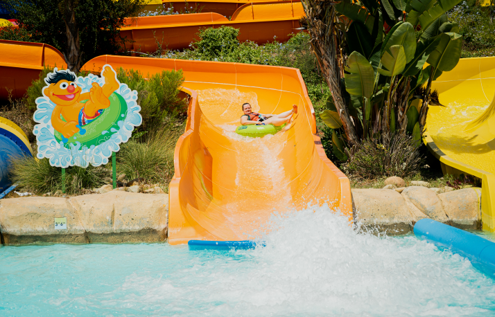 Water slides.