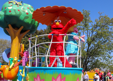 Elmo on a parade float
