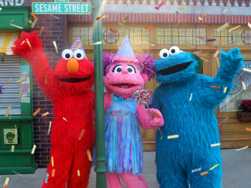Elmo, Abby, and Cookie