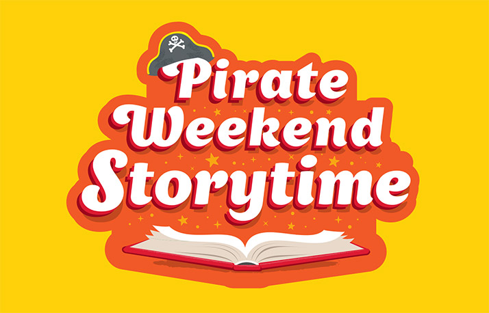 Pirate weekend storytime logo.