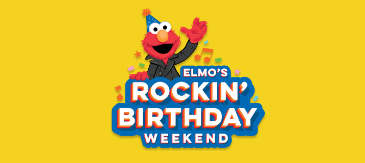 Elmos rockin birthday sticker.