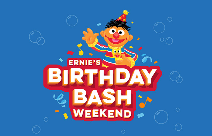 Ernies birthday bash weekend logo.