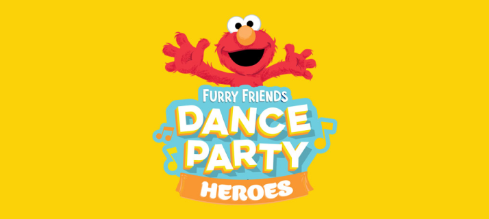 Dance party logo with elmo.